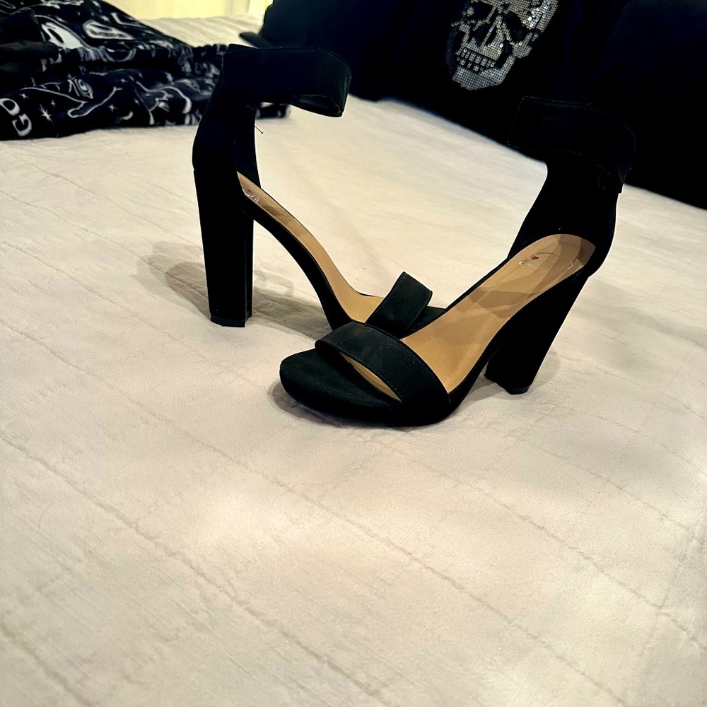 Matte black heels